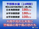 冬の便りの北海道　明日10日は荒れた天気に　200ミリ近い大雨の恐れも