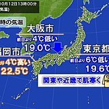 厚い雲に覆われた関東や近畿は20℃くらい　あす13日は関東は雨　一層気温上がらず