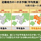 関西　一か月予報　さわやかな秋晴れ多い　気温は平年並みでも変化は大きく