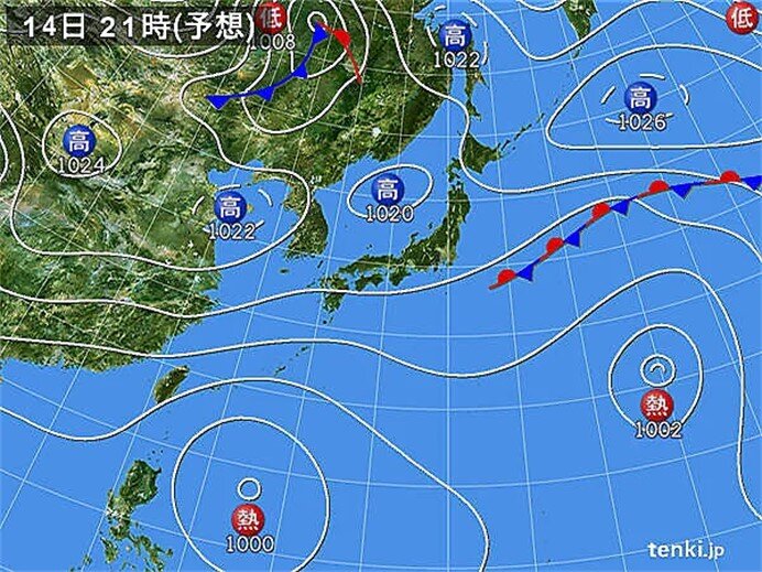 広い範囲で秋晴れ　関東は昼前まで雨