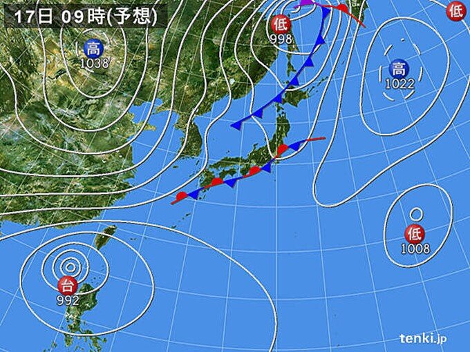 週明けは全国的に雨