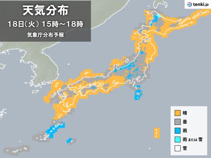 あす18日　冬型で11月並みの寒気南下