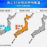 1か月予報　秋晴れが多い　寒暖差大きく体調管理に注意を