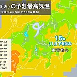 25日の関東　北風が吹き　東京都心15℃予想　11月下旬並みの寒さ　雨や雷雨も