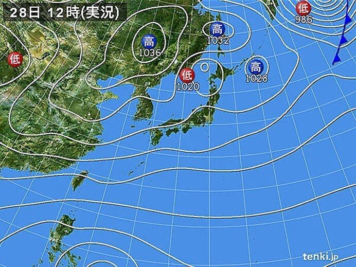 日本海側の一部に雨雲　雷も