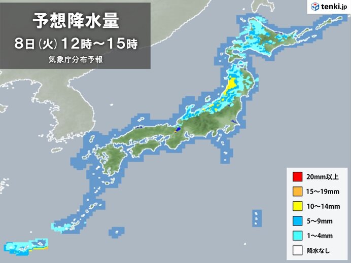 あす8日(火)　北陸から北日本は雨や雷雨　夜の皆既月食は見られる?