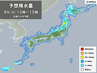 あす8日(火)　北陸から北日本は雨や雷雨　夜の皆既月食は見られる?