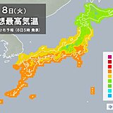 きょう8日　九州～関東20℃以上に　乾燥の季節　東京都心など最小湿度30%予想