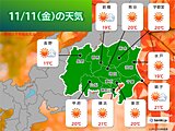 関東甲信　あす土曜日まで秋晴れ　ぽかぽか陽気　日曜日は雨でも気温高く