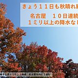 東海地方　晴天は一旦あす12日まで　13日(日)は広く雨　雨を境に季節が少し進む