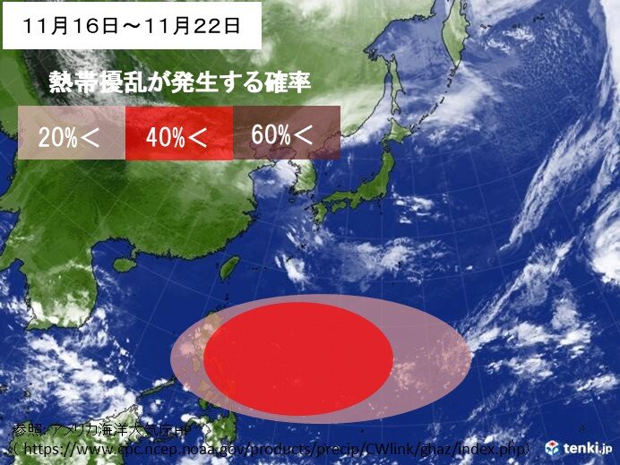 台風発生へ　日本への影響はなし　新たに熱帯擾乱がフィリピンの東で発生する可能性