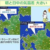 今シーズン初めて20度を下回る　福岡市