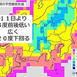 水曜朝さらに肌寒い　通勤は服装注意　関東