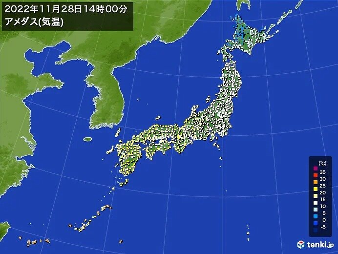 西日本は季節はずれの高温に