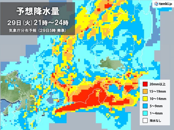関東の天気　昼頃から次第に雨　今夜は沿岸部で激しい雨や雷雨　南風が強まる