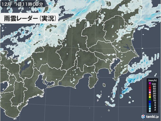 関東はどんよりヒンヤリ　弱いながら雨雲も　午後も所々で雨ぱらつき一層寒く