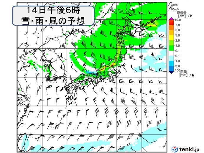 14日～19日　14日～15日を中心に強い寒気が西回りで流れ込む可能性