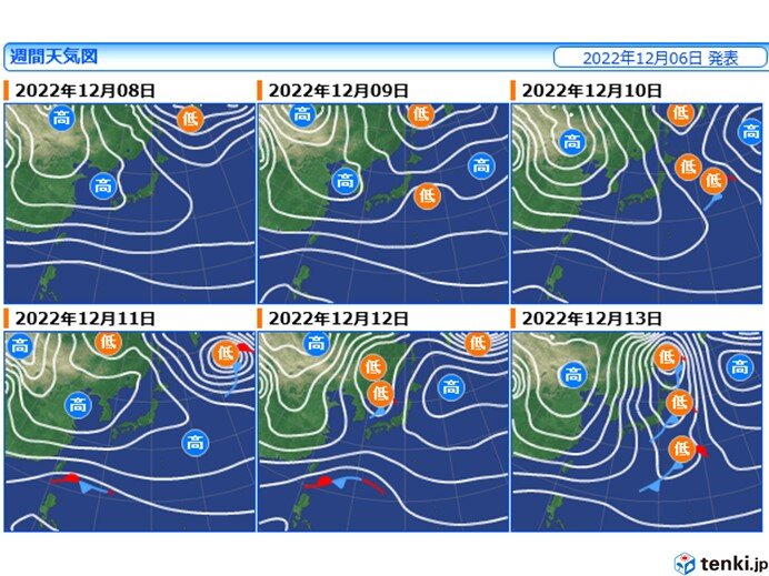 2週間天気前半は晴れる日が多い