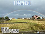 富山市に大きな虹の架け橋　「時雨虹」出現