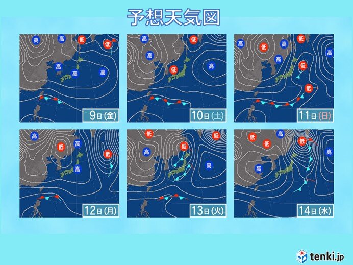 今週後半は寒さ和らぐも来週中頃から寒気襲来