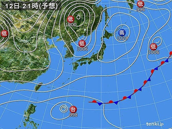 きょう12日　各地の天気