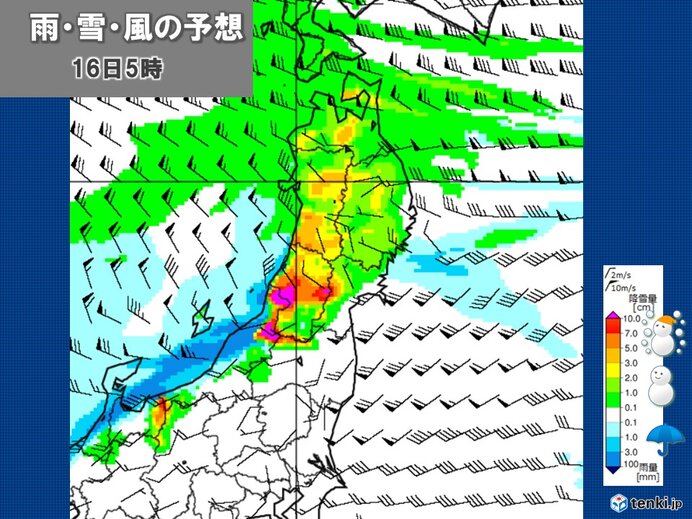 今夜～あす朝　強まる雪に注意