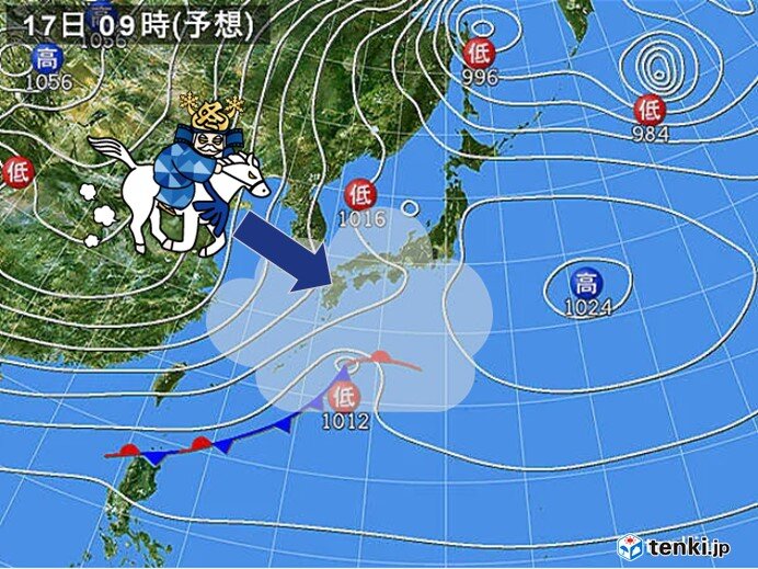 17日(土)は次第に冬将軍が忍び寄る