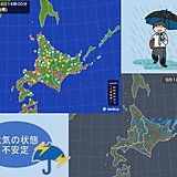 北海道　広く晴れるが急な雨も