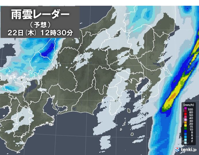 22日　午前中は広く雨