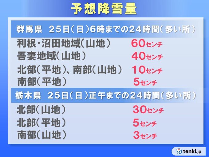 関東北部は平野部も大雪注意