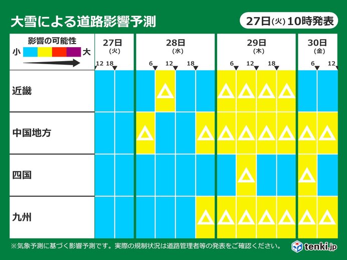 29日(木)から再び強い寒気南下