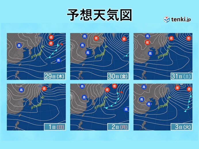 30日(金)は広く雨　元日は雲のすき間から初日の出が見られる可能性も
