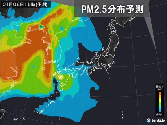 九州を中心にPM2.5濃度上昇