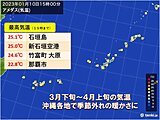 沖縄　今週は季節外れの暖かさ続く　週明けは寒さ戻る　寒暖差に注意