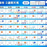 2週間天気　24日頃の寒気　過去に沖縄・奄美で雪になった時と同程度の強さの可能性