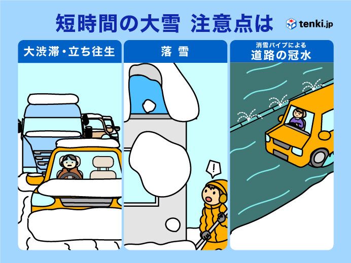 短時間に積雪急増　注意点は?