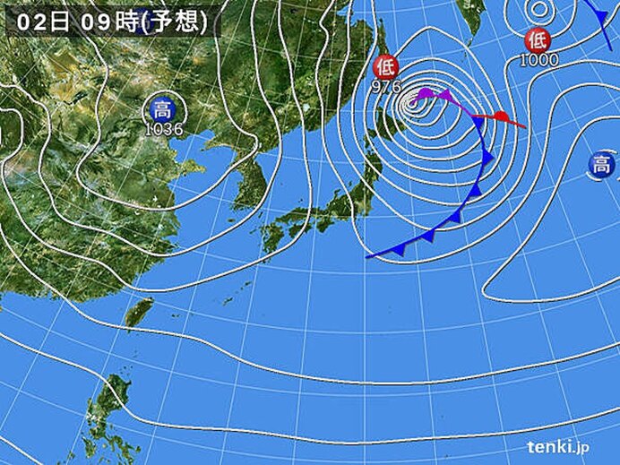 1週目(2月1日～7日)1日から2日は大荒れ