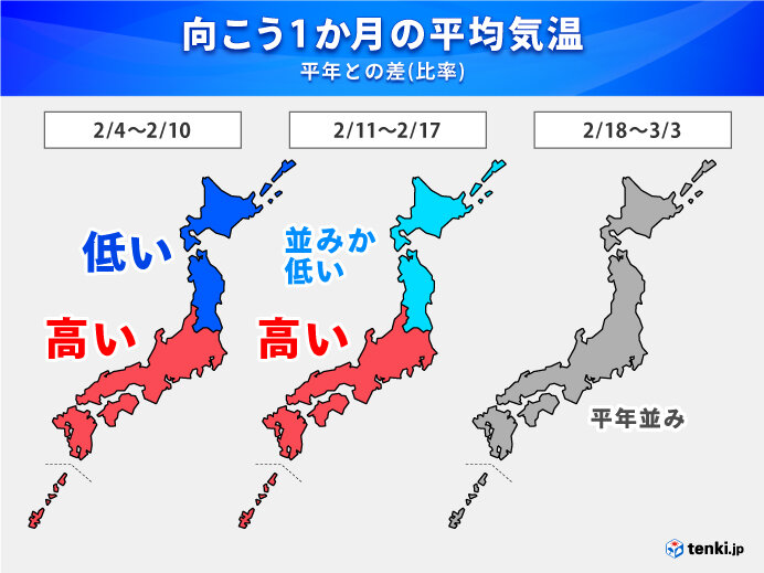 1か月 北日本は厳しい寒さ 東・西日本は太平洋側で多雨 かなりの高温も 雪崩注意(気象予報士 石榑 亜紀子 2023年02月02日) - 日本気象協会  tenki.jp