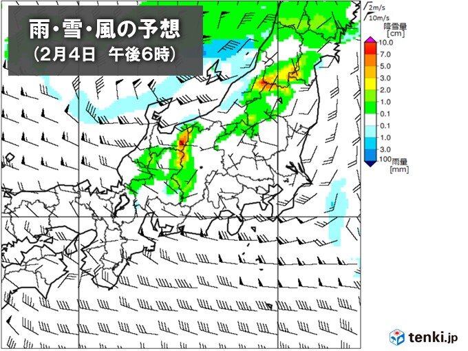 土曜日の夜に雪強まる　日曜日は雪弱まる