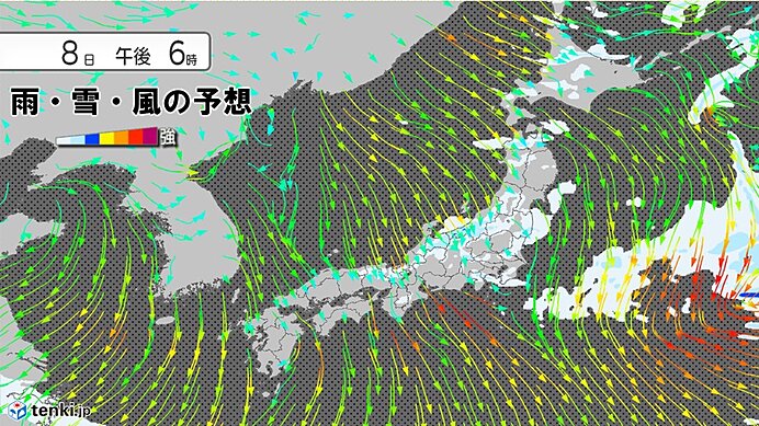 日本海側は雨や雪　太平洋側も所々で雨