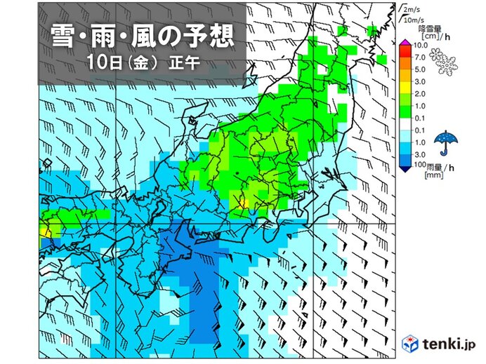 関東甲信　10日(金)は山沿いを中心に大雪　東京23区でも積雪の所も
