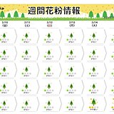 花粉週間　あす10日は雨や雪で「少ない」　来週は九州で連日「やや多い」本格化へ