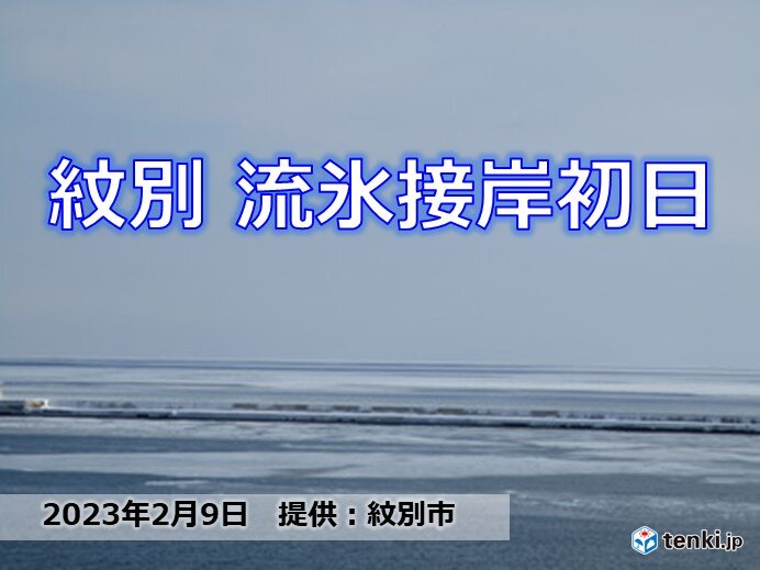 北海道　紋別で平年より1日遅い流氷接岸初日　本格的な流氷シーズンに