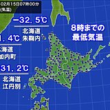 今朝は冷え込み強まる　北海道でマイナス30℃以下も　名古屋市で11日ぶりの冬日