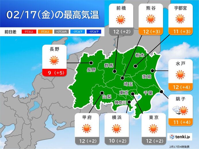 関東の天気 日差し暖か 「空気の乾燥」「花粉の飛散」に要注意(気象