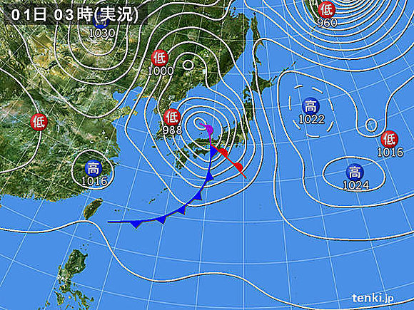 1日の天気　春の嵐　気温上昇