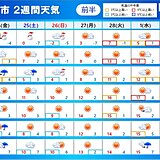 2週間天気　今週末は真冬の寒さ　来週からは春の陽気　融雪によるなだれ・落雪に注意