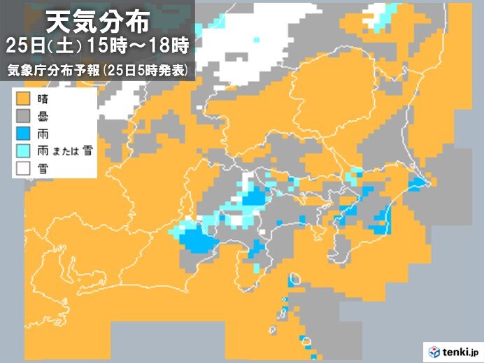 きょう25日の関東甲信　午後は箱根や富士五湖周辺で積雪の恐れ　車は冬の装備で