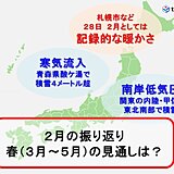2月の振り返り　関東甲信で積雪・北海道で記録的高温　春(3月～5月)はどうなる?