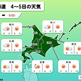 北海道　4日～5日の天気　再び季節先取りの暖かさが戻る